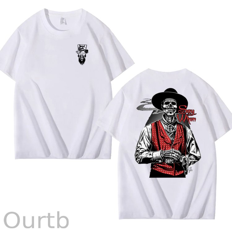 Say When Old West Death Dealers Collection Tombstone Ghost Town Zombie T-Shirt, Cowboy Shirt, Full Color, Full Size
