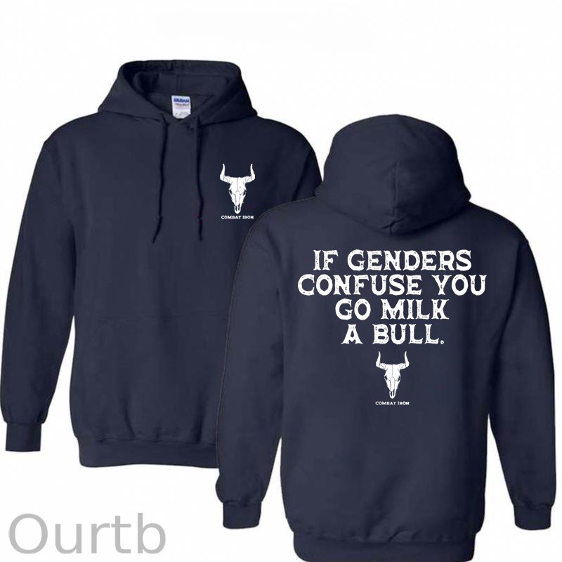 If Genders Confuse You Go Milk A Bull Print Hoodie