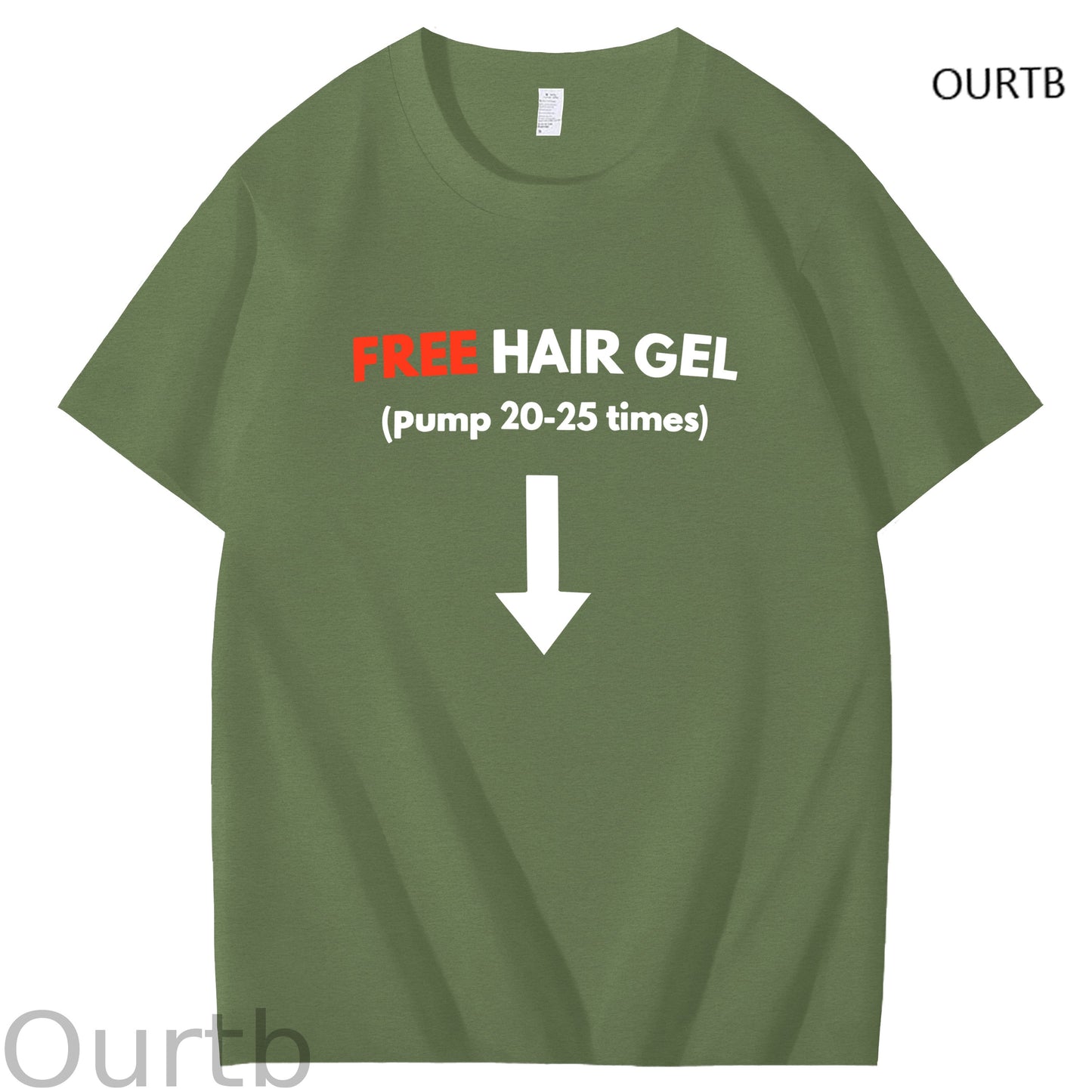 Free Hair Gel Pump 20-25 Times Funny Adult Art Pattern Print T-Shirt