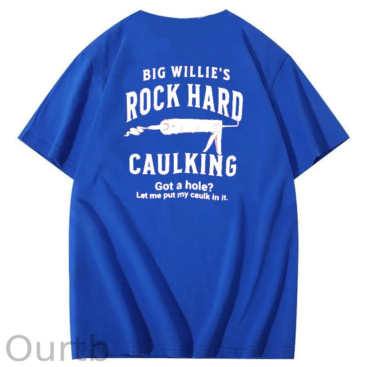 Big Willie’s Rock Pattern Print Crew Neck T-Shirt
