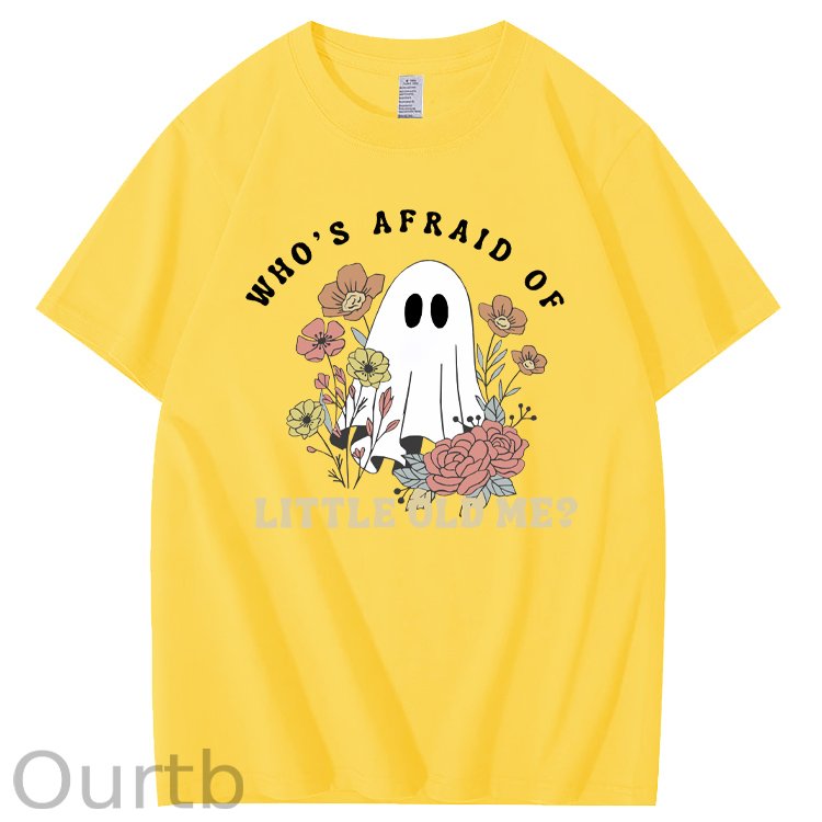 Halloween Who's Afraid Of Little Old Me Funny Pattern100% Cotton T-Shirt