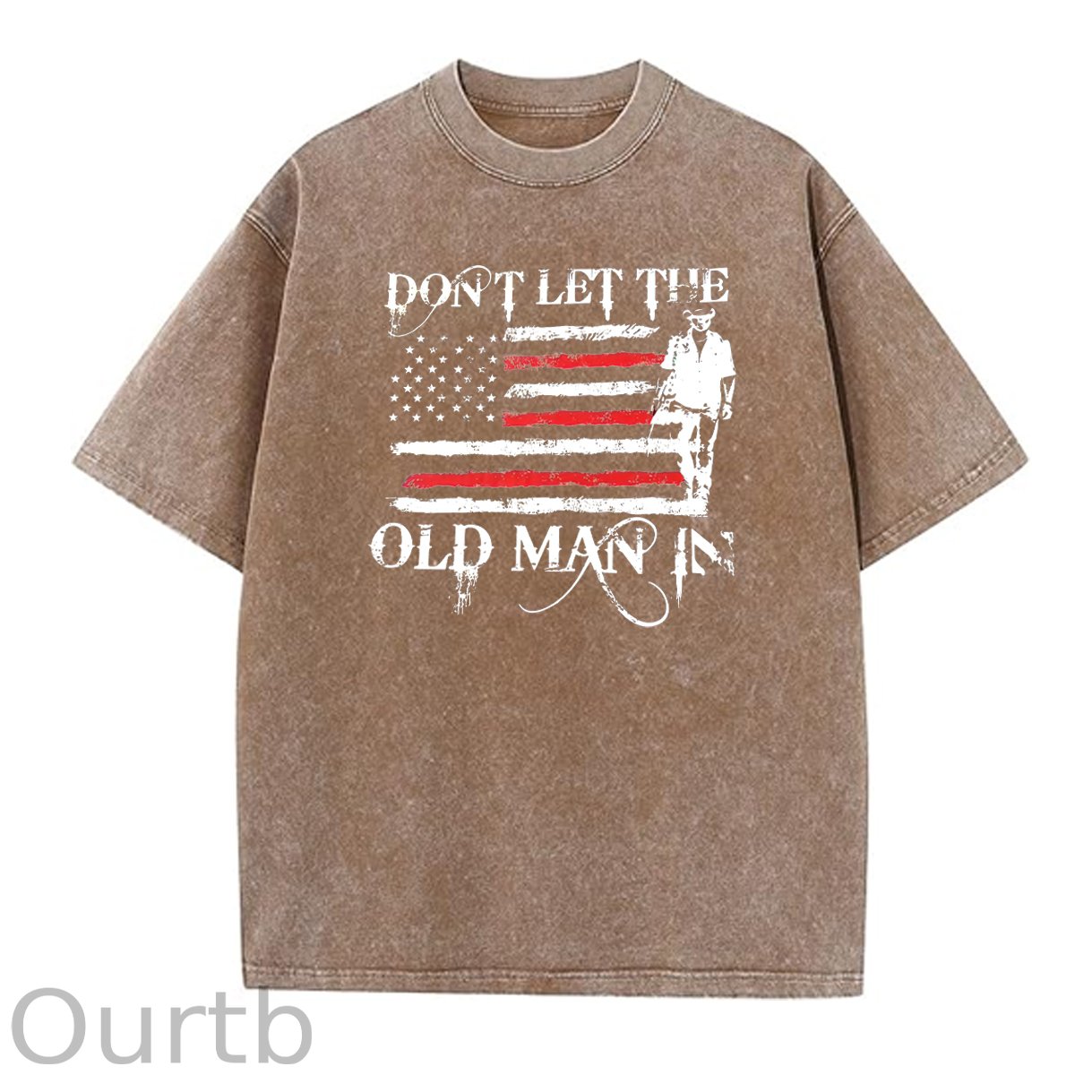 Don't Let The Old Man In Pattern Washing And Aging Process Crew Neck T-Shirt