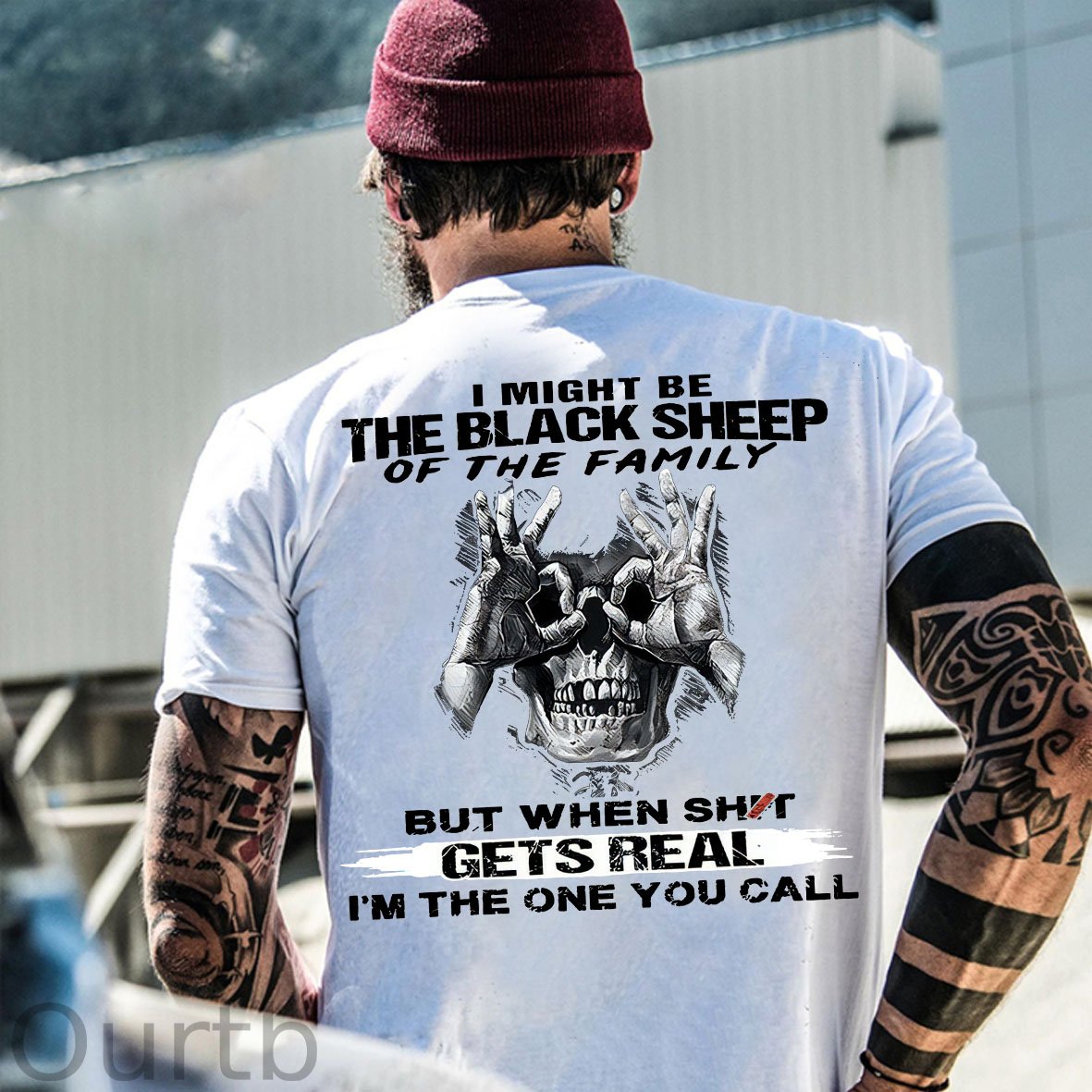 The Blacksheep Of The Family Pattern Print 100%Cotton T-Shirt
