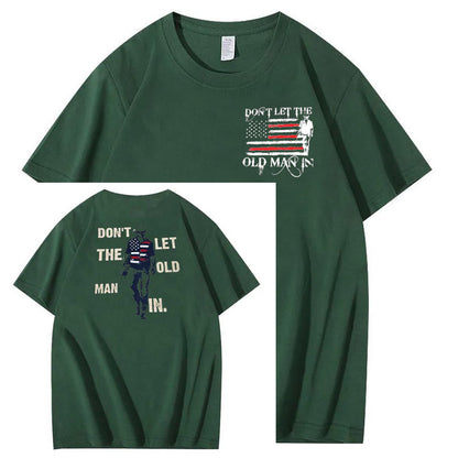 Vintage Don't Let The Old Man In Pattern 100&Cotton Print T-Shirt