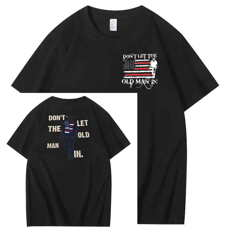 Vintage Don't Let The Old Man In Pattern 100&Cotton Print T-Shirt