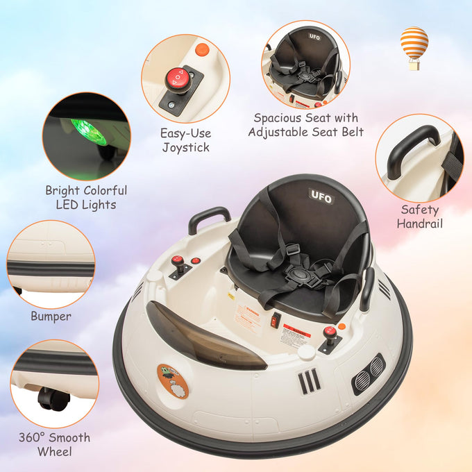 🚗 UFO Remote-Controlled Electric Bumper Car for Kids
