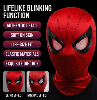 Spider-Man LED Glowing Mask – Interactive Light-Up Superhero Helmet