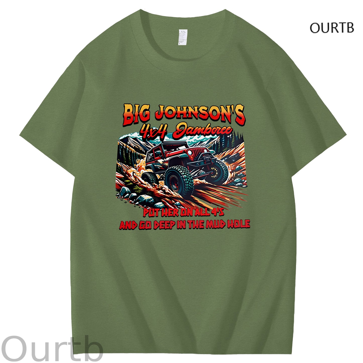 Big Johnson's Put Her On All 4's And Go Deep In The Mud Hole Art Pattern Print T-Shirt