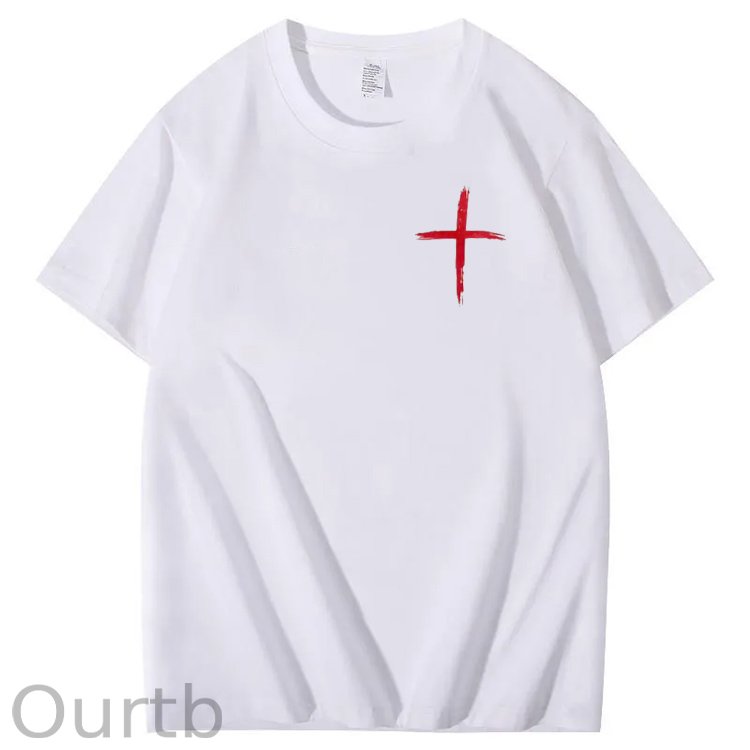 I Walk With God Pattern Printing Print Crew Neck T-Shirt