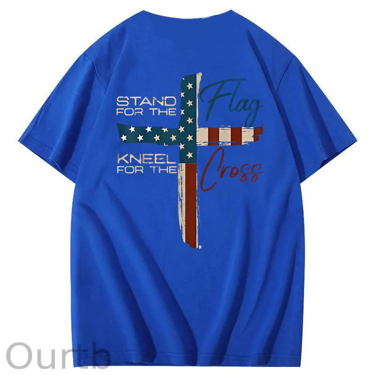 Stand For The Flag Kneel For The Cross 4th Of July T-Shirt