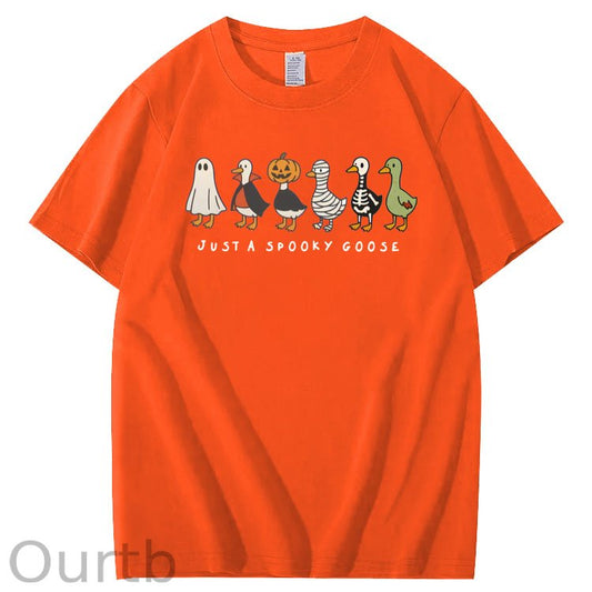 Just Spooky Goose Pattern 100% Cotton T-Shirt