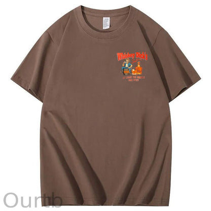 Whiskey Dick's Print Pattern Crew Neck T-Shirt