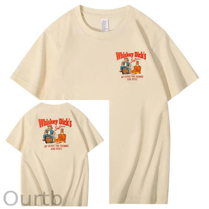 Whiskey Dick's Print Pattern Crew Neck T-Shirt