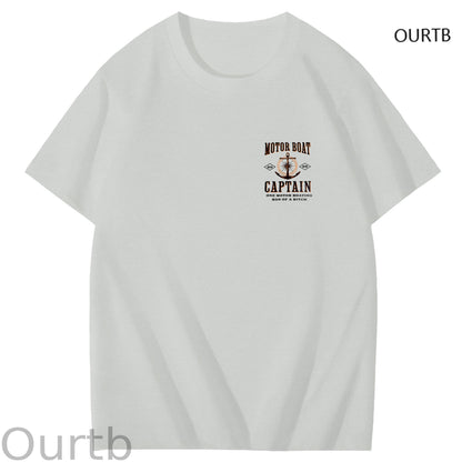 Moter Boat Captain One Motor Boating Son Of A Funny Art Pattern Print T-Shirt