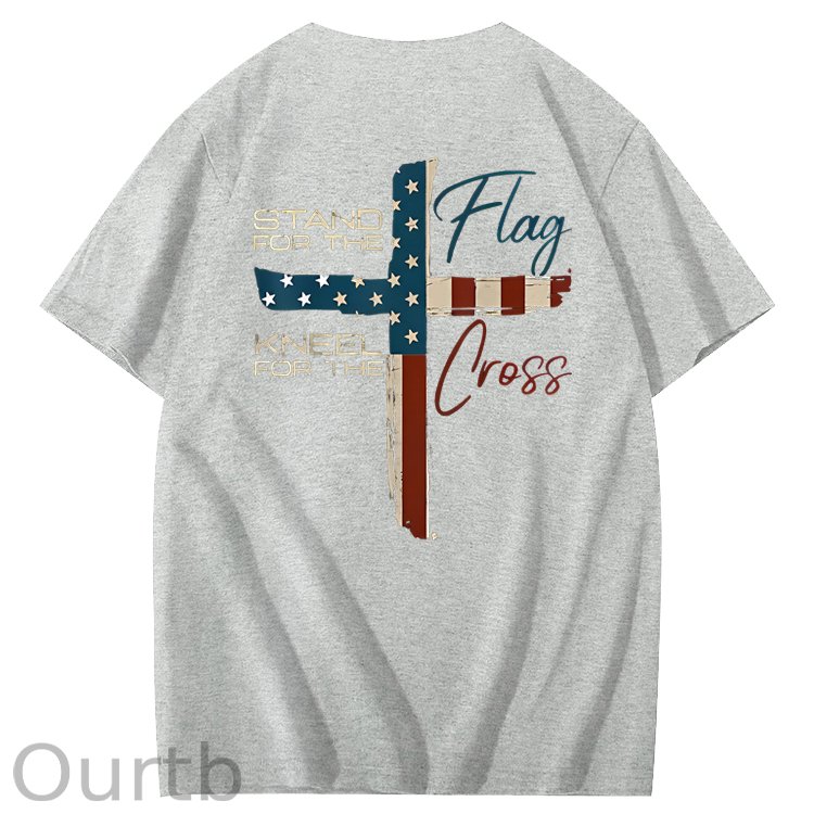 Stand For The Flag Kneel For The Cross 4th Of July T-Shirt