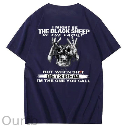The Blacksheep Of  The Family Pattern Print 100%Cotton T-Shirt