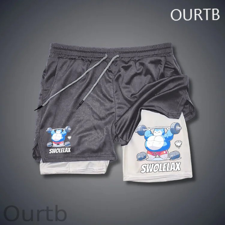 Swolelax Funny Art Print Shorts Pants
