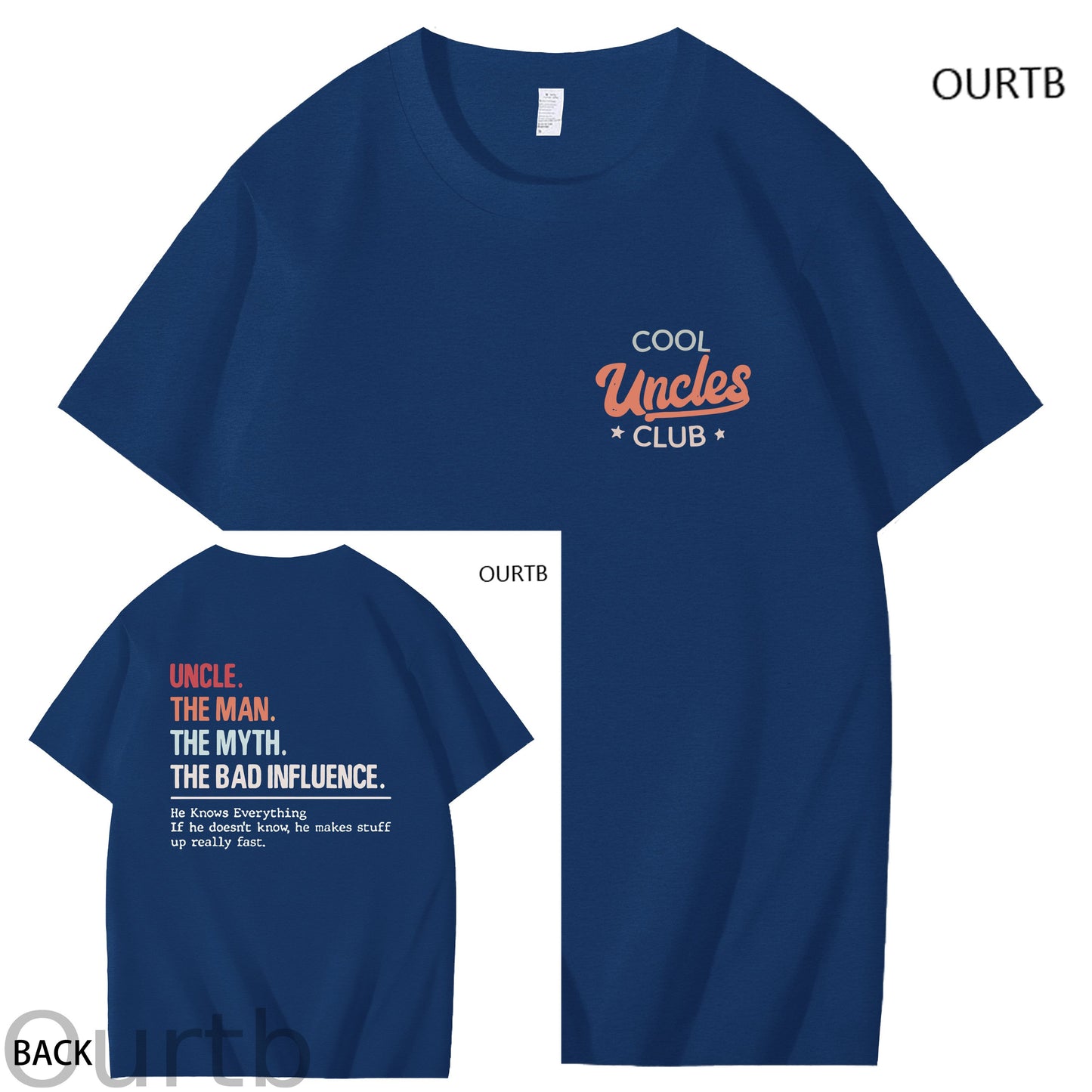 Uncle The Man The Myth The Bad Influence Cool Uncle Club Art Pattern Print T-Shirt