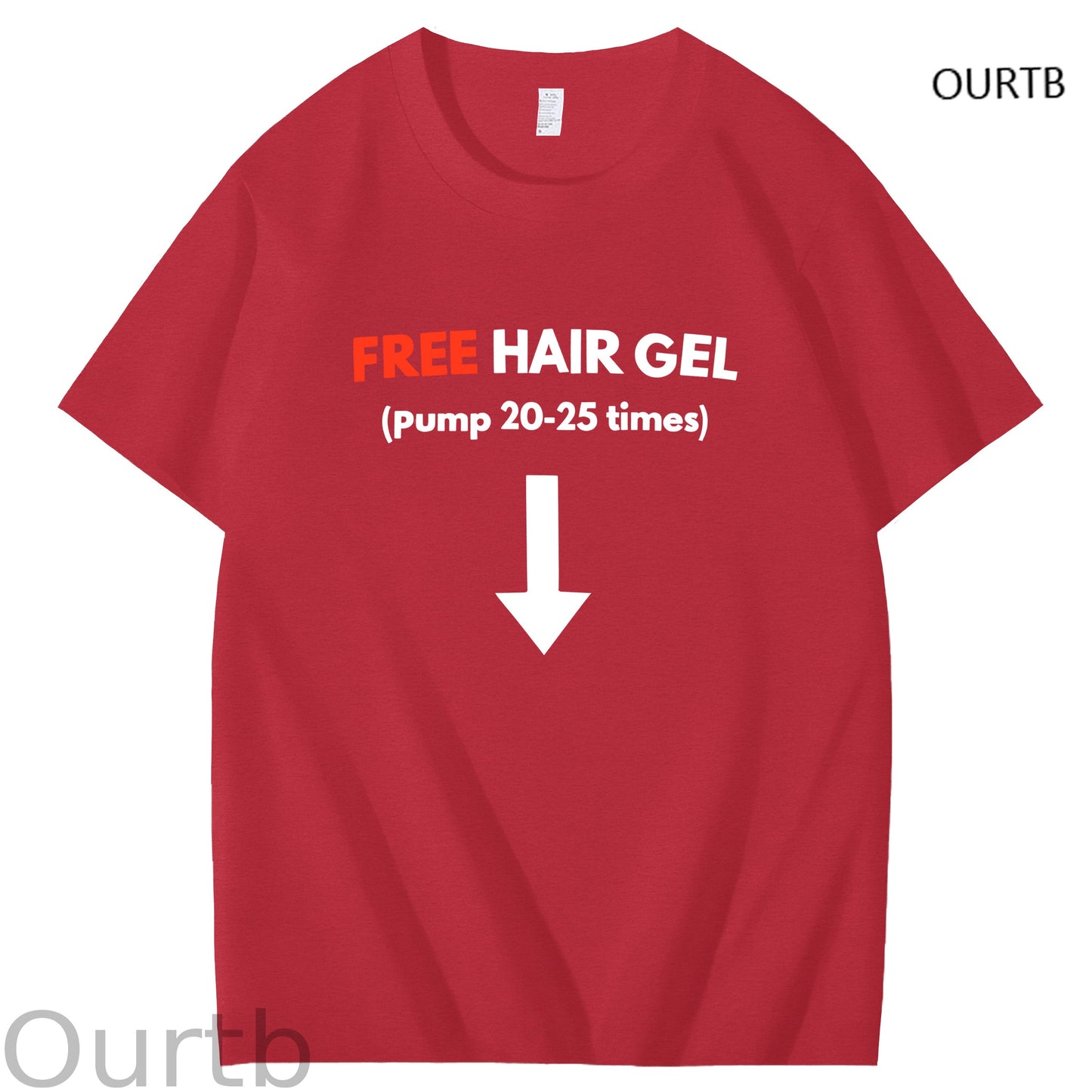 Free Hair Gel Pump 20-25 Times Funny Adult Art Pattern Print T-Shirt