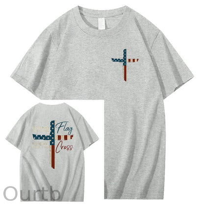 Stand For The Flag Kneel For The Cross 4th Of July T-Shirt