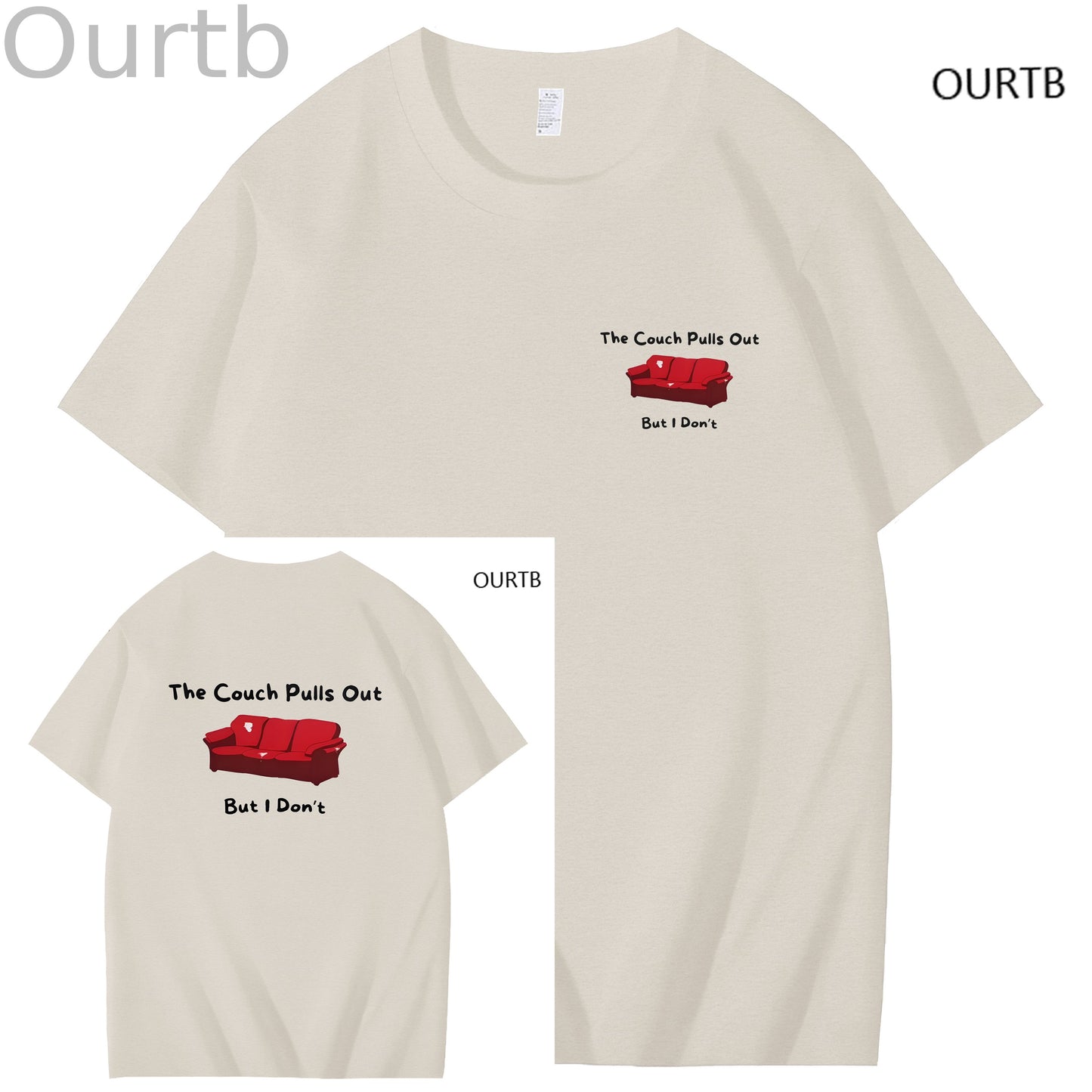 The Couch Pulls Out But I Don't Funny Adult Art Pattern Print T-Shirt