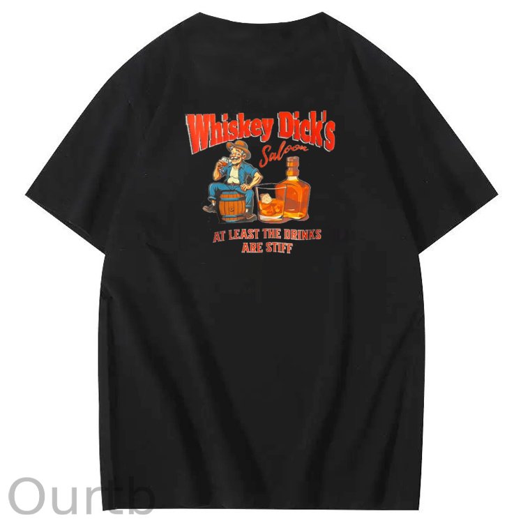 Whiskey Dick's Print Pattern Crew Neck T-Shirt