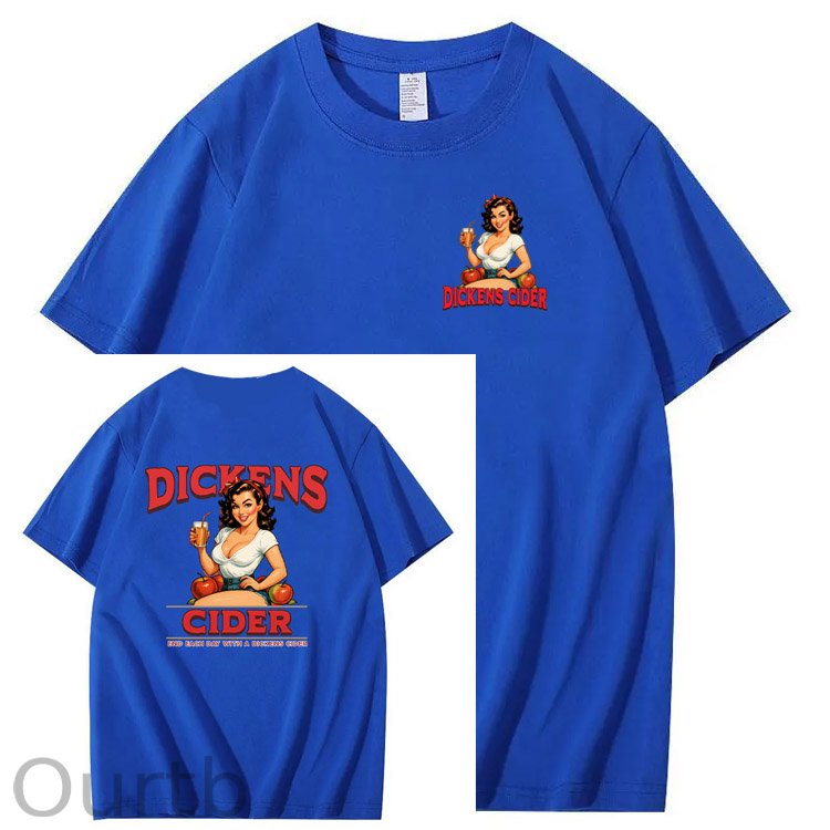 End Each Day With A  Dicknes Cider Pattern Print 100%Cotton T-Shirt