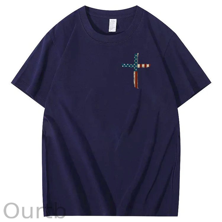 Stand For The Flag Kneel For The Cross 4th Of July T-Shirt