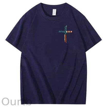 Stand For The Flag Kneel For The Cross 4th Of July T-Shirt