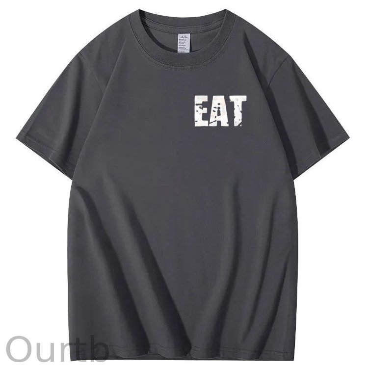 Eat Healthy Pattern  Print 100%Cotton T-Shirt