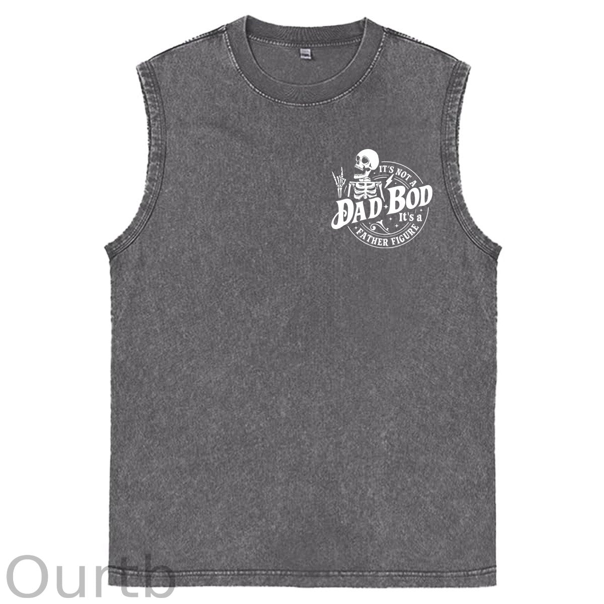 It's Not A Dad Bod It's A Father Figure Print Washed Cotton Sleeveless Tank Tops
