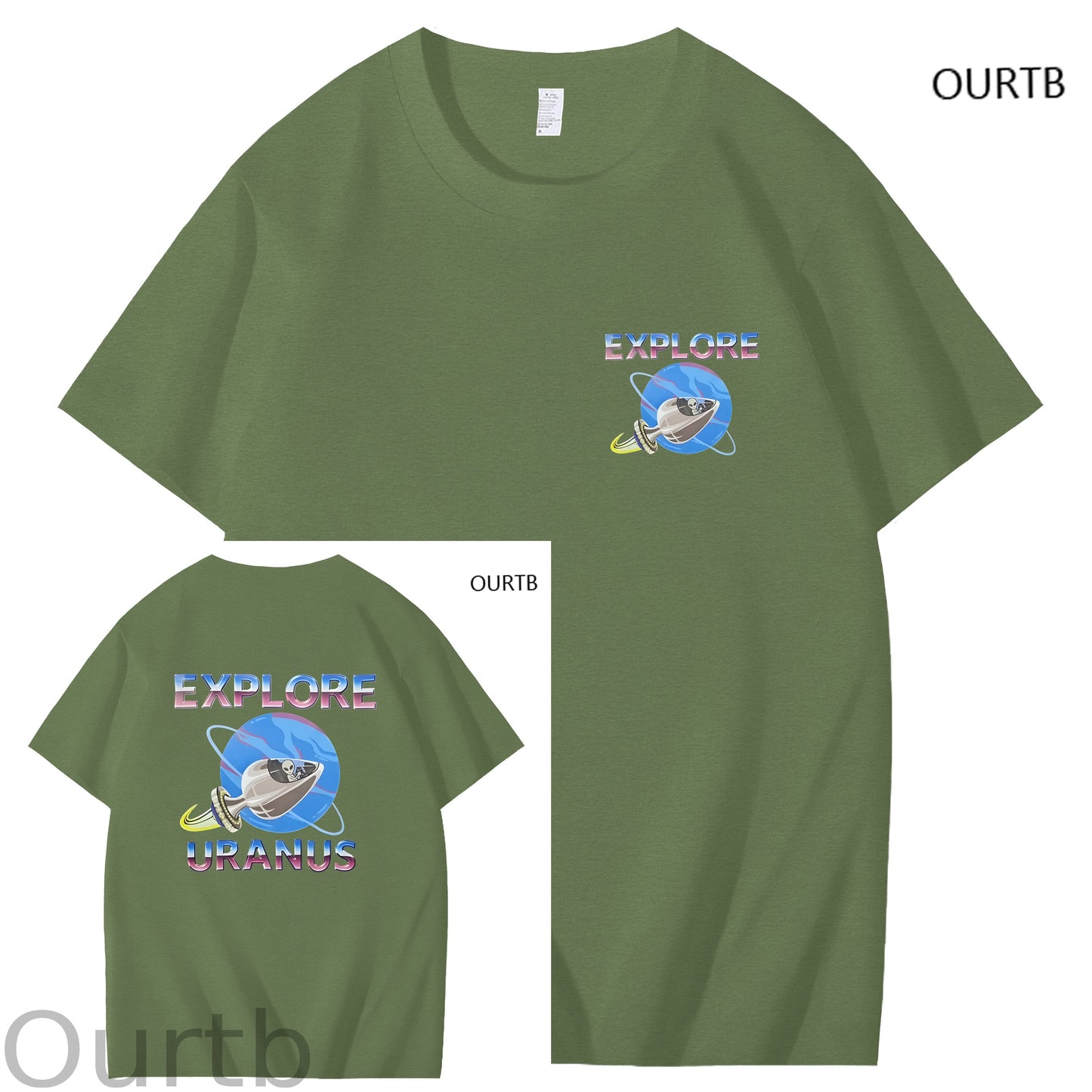 Explore Uranus Funny Adult Art Pattern Print T-Shirt