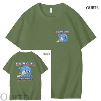 Explore Uranus Funny Adult Art Pattern Print T-Shirt