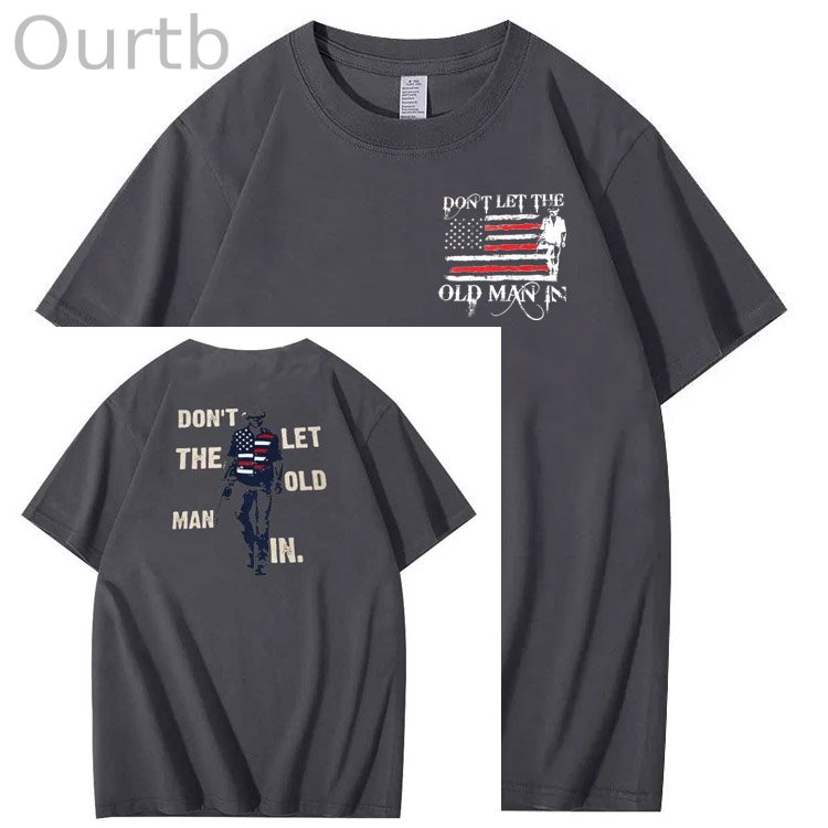 Vintage Don't Let The Old Man In Pattern 100&Cotton Print T-Shirt