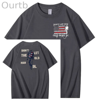 Vintage Don't Let The Old Man In Pattern 100&Cotton Print T-Shirt