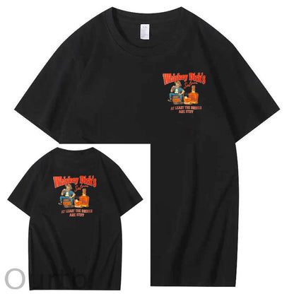 Whiskey Dick's Print Pattern Crew Neck T-Shirt
