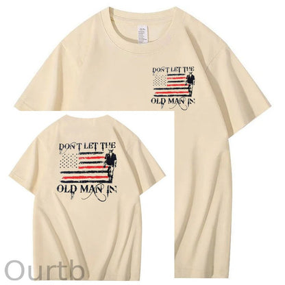 Don't Let The Old Man In Pattern 100&Cotton Print T-Shirt