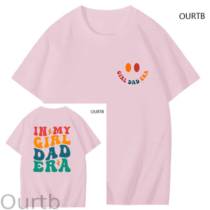 TS Fans In My Girl Dad Era Funny Art Pattern Print T-Shirt