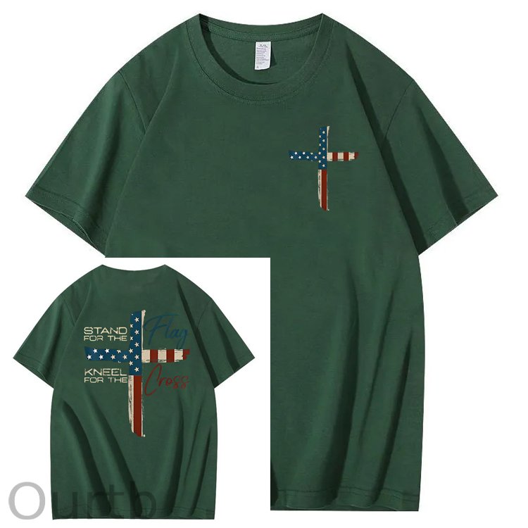 Stand For The Flag Kneel For The Cross 4th Of July T-Shirt
