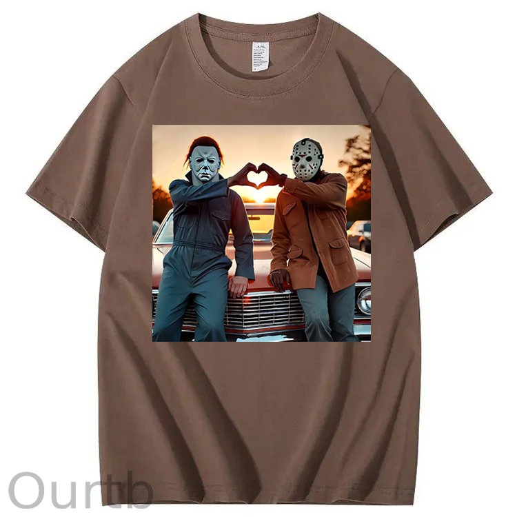 Vintage Retro Heart Hands Halloween 100% Cotton T-Shirt