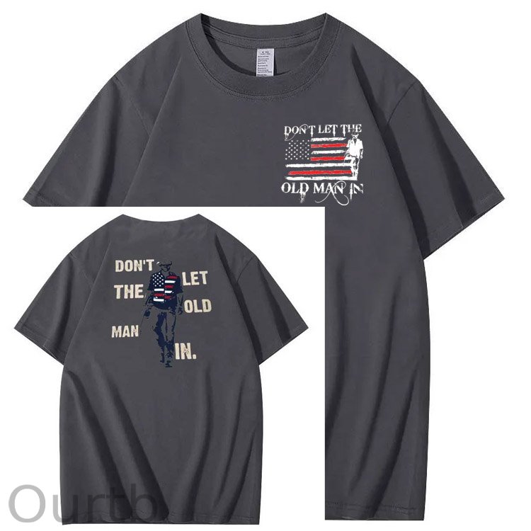 Vintage Don't Let The Old Man In Pattern 100&Cotton Print T-Shirt