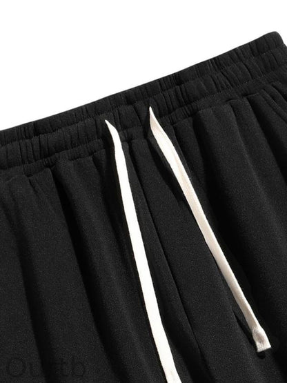 Men's Regular Fit Solid Drawstring Waist Sweatpants