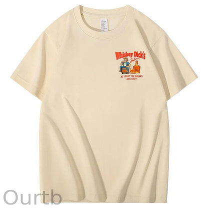 Whiskey Dick's Print Pattern Crew Neck T-Shirt