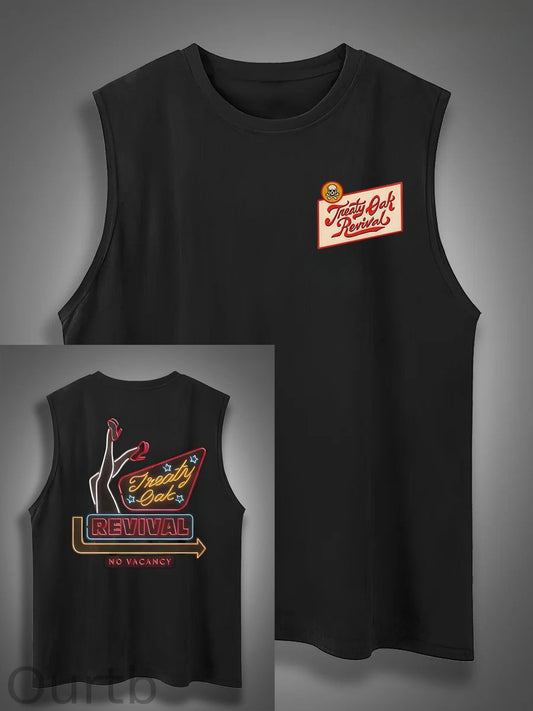 Treaty Oak Revival Print Cotton Sleeveless Tank Tops