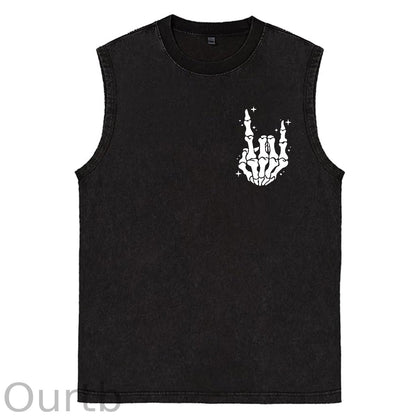 Just A Dad Who Always Came Back With The Milk Print Washed Cotton Sleeveless Tank Tops