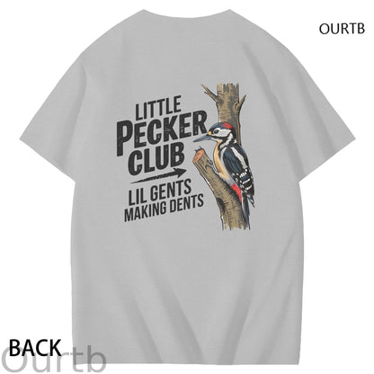 Little Pecker Club Lil Gents Making Dents Funny Adult Art Pattern Print T-Shirt