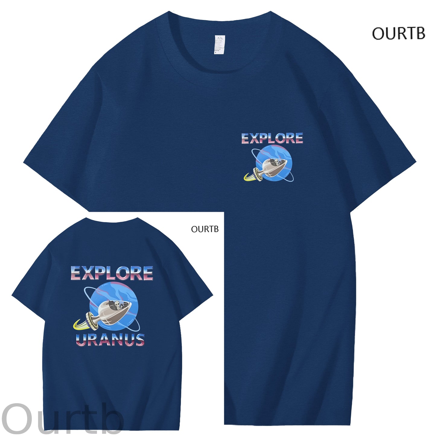 Explore Uranus Funny Adult Art Pattern Print T-Shirt