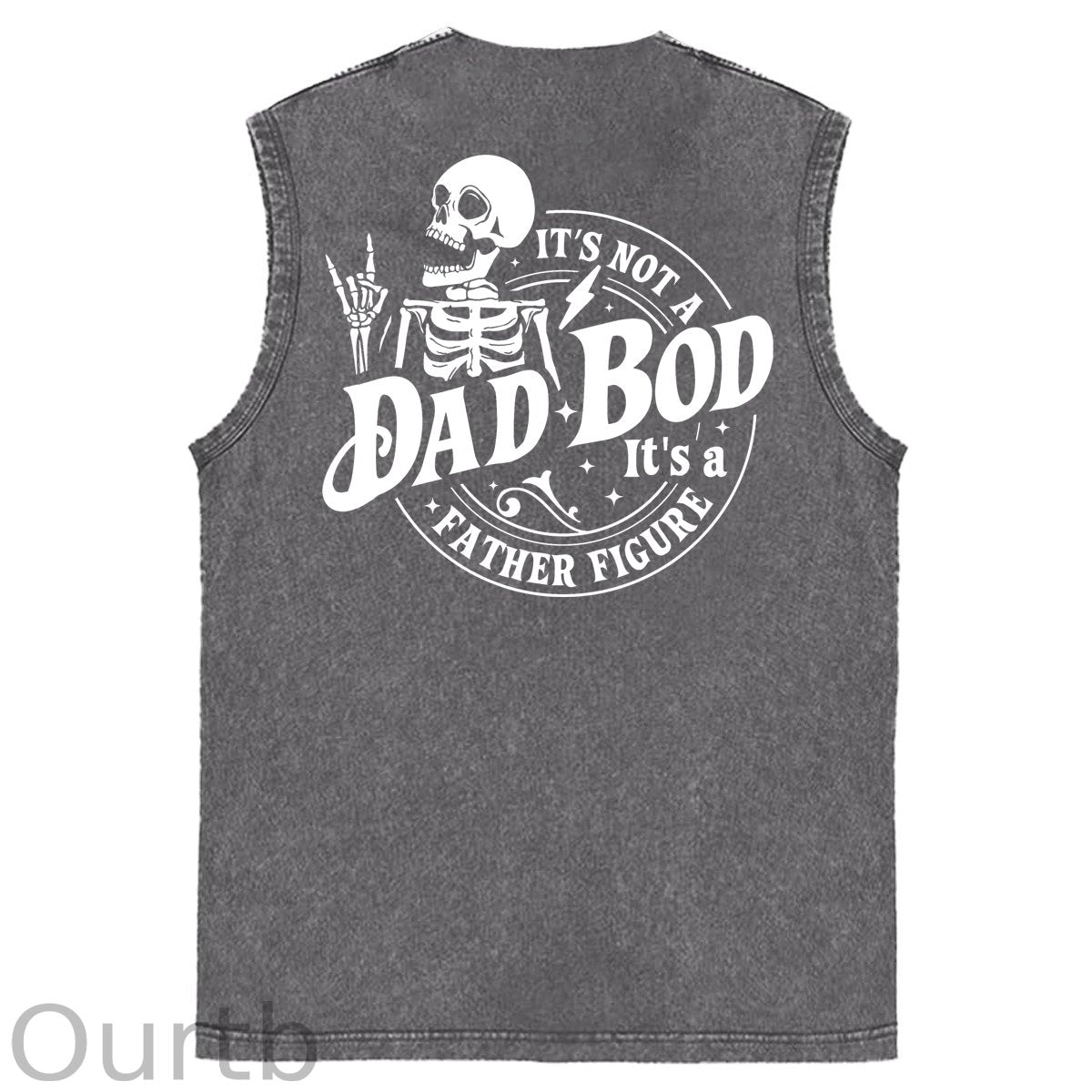 It's Not A Dad Bod It's A Father Figure Print Washed Cotton Sleeveless Tank Tops