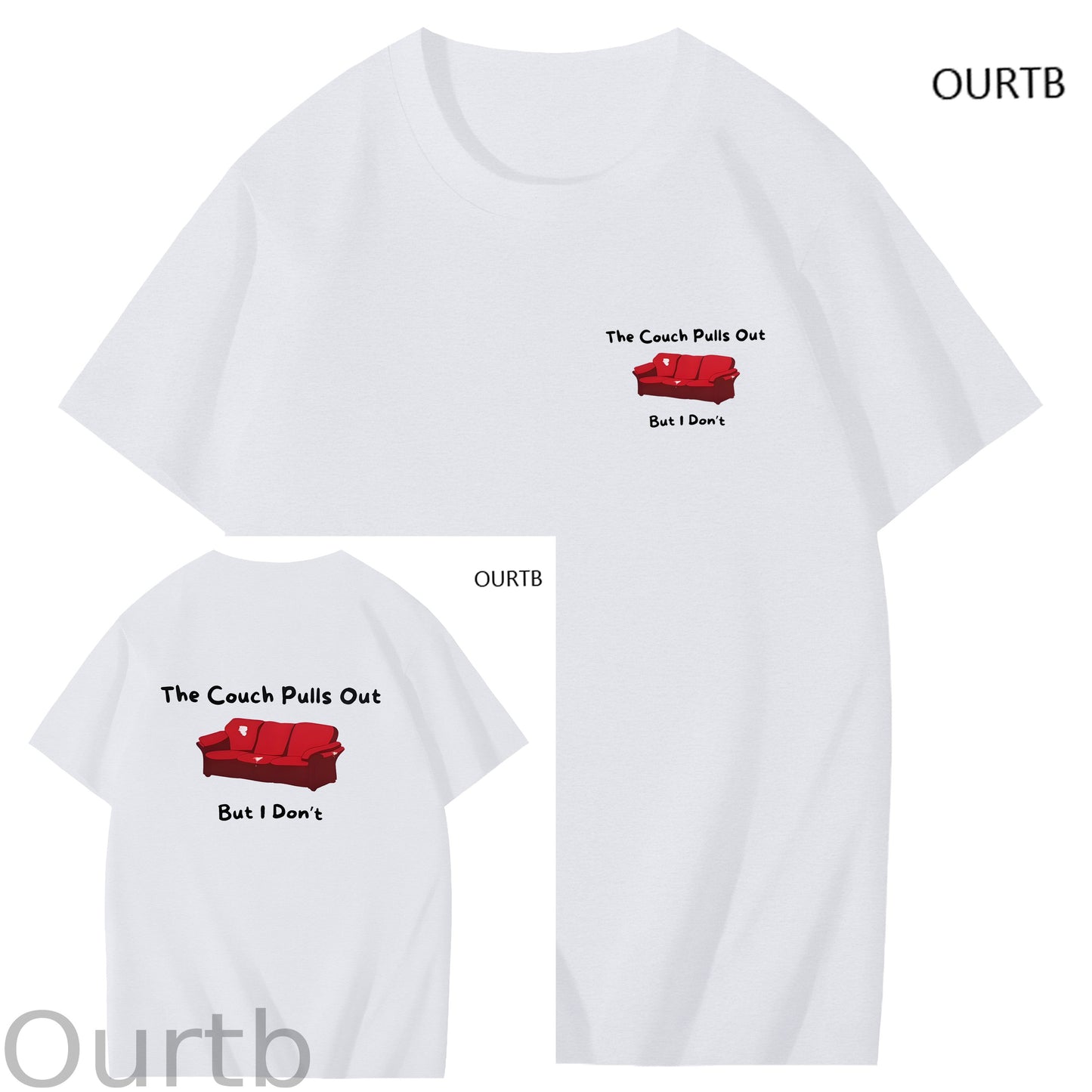 The Couch Pulls Out But I Don't Funny Adult Art Pattern Print T-Shirt
