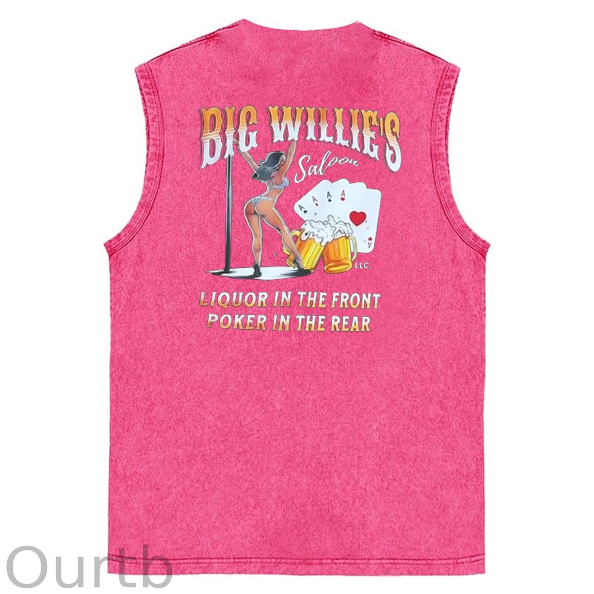 Big Willie's Pattern Print Sleeveless Cotton Washed Printed Loose Vest